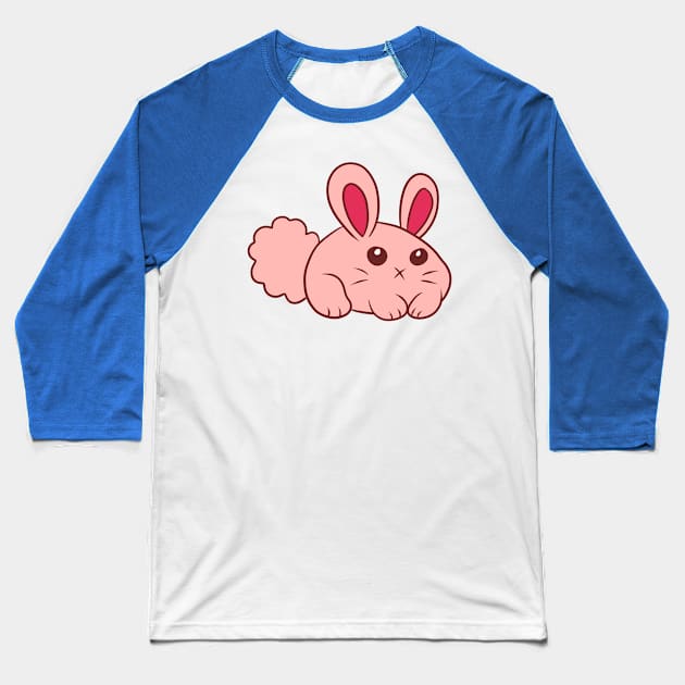 Cute Round Bunny Baseball T-Shirt by saradaboru